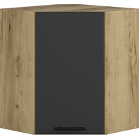 Závěsná rohová kuchyňská skříňka VITO - 60x72x30 cm - dub craft/antracitová