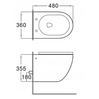 Závěsné WC MEXEN LENA RIMLE  - tmavě šedé matné + Duroplast sedátko, 30224071