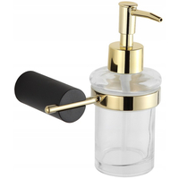Závěsný dávkovač mýdla MEXEN ARON s pumpičkou - kov/sklo - černý/zlatý, 70881388-57