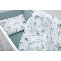 Dětské bavlněné povlečení do postýlky 120x90 cm BABYMAM PREMIUM - Mořský svět