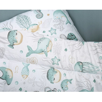 Dětské bavlněné povlečení do postýlky 120x90 cm BABYMAM PREMIUM - Mořský svět