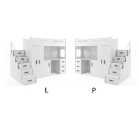 Dětská vyvýšená postel s psacím stolem a skříní MAXÍK 4 bílo-zelená - 200x80 cm + matrace ZDARMA
