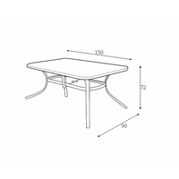 Zahradní stůl MOSLER- 150x90x72 cm