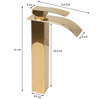 Umyvadlová baterie WATERFALL - zlatá - vysoká