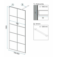 Sprchová zástěna MAXMAX Rea BLER-1 80 cm - černá
