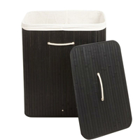 Bambusový koš na prádlo - černý - 100l