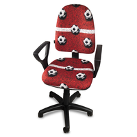Dětská otočná židle BRANDON - FOTBAL červená