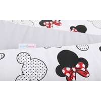 Ochranný mantinel do postýlky 180x30 cm BABYMAM PREMIUM - Myška Minnie/šedá