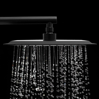 Sprchová dešťová hlavice YOKA SLIM - hranatá - 22,5 cm - černá