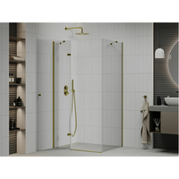 Sprchový kout ROMA 80x70 cm - zlatý - čiré sklo
