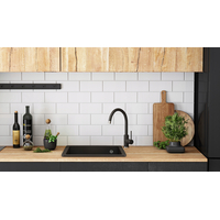 Kuchyňský granitový dřez REA NELS - 46,5 x 56 cm - černý