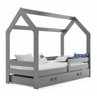 Dětská domečková postel REGINA se šuplíkem 160x80 cm - grafitová