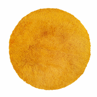 Plyšový kulatý koberec SOFT 90 cm - žlutý