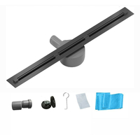 Sprchový žlab MAXMAX Mexen FLAT 360 SUPER SLIM - černý, 1751130