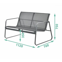 Zahradní kovový nábytek NUGRI (pohovka + 2 křesla + stůl) - béžový