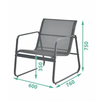 Zahradní kovový nábytek NUGRI (pohovka + 2 křesla + stůl) - šedý