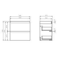 Koupelnová skříňka s umyvadlem CERSANIT - SET B275 MODUO 60 - BÍLÁ (S801-314-DSM)