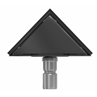 Trojúhelníkový rohový sprchový žlab FLAT 2v1 - 20 cm - černý