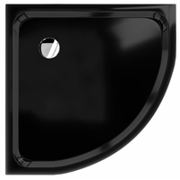 Čtvrtkruhová sprchová vanička MEXEN SLIM 90x90 cm - černá, 41709090