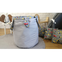 Dětský stan TEEPEE (TÝPÍ) STAVEBNÍ STROJE s doplňky - šedý