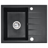 Kuchyňský granitový dřez REA NORTH - 48,5 x 59,5 cm - černý kropenatý