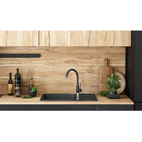 Kuchyňský granitový dřez REA NORTH - 48,5 x 59,5 cm - černý kropenatý