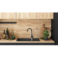 Kuchyňský granitový dřez REA NORTH - 48,5 x 59,5 cm - metalický černý