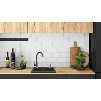 Kuchyňský granitový dřez REA WEST - 44 x 48,5 cm - metalický černý