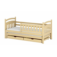 Dětská postel z masivu borovice GABRIEL s přistýlkou a šuplíky - 200x90 cm - přírodní