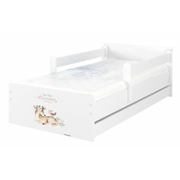 Dětská postel MAX - 200x90 cm - DIVOKÁ ZVÍŘÁTKA - bílá