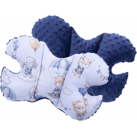 Oboustranné hnízdečko (kokon) pro miminko - BABYMAM PREMIUM set 7v1 - Procházka v oblacích s tmavě modrou minky