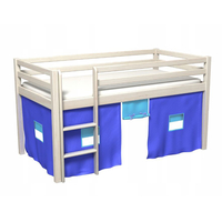 Látkový závěs - domeček do vyvýšené postele BERTÍK - modrý