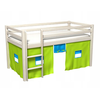 Látkový závěs - domeček do vyvýšené postele BERTÍK - zelený