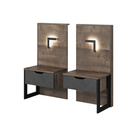 Noční stolek ARDEN s LED osvětlením - dub sand grange/matera - 2 ks