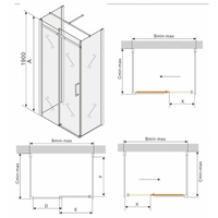 Sprchový kout na stěnu MEXEN OMEGA 120x90 cm - 3 strany