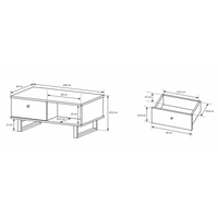 Konferenční stolek AVIO - šedá/dub artisan