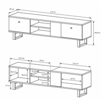 Televizní stolek AVIO - šedá/dub artisan