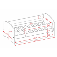 Dětská postel BABY DREAMS se šuplíkem - bílá 180x80 cm