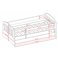 Dětská postel CLASSIC bez šuplíku - bílá 160x80 cm