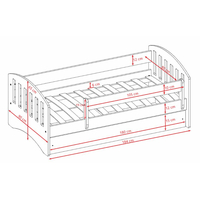 Dětská postel CLASSIC bez šuplíku - bílá 180x80 cm