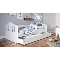 Dětská postel WINDOWS se šuplíkem - bílá 180x80 cm