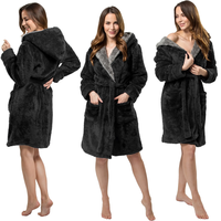 Unisex župan JORDAN - černý/šedý