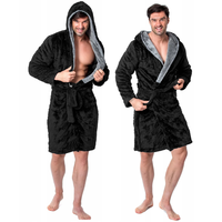 Unisex župan JORDAN - černý/šedý