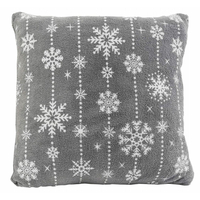 Vánoční polštář NOVEL 40x40 cm - sněhové vločky - šedá/bílá