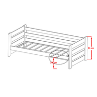 Dětská postel z masivu borovice se šuplíky EGO - 200x90 cm - bílá