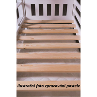 Dětská patrová postel z masivu MARIE se šuplíky 200x90 cm - přírodní
