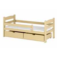 Dětská postel z masivu MATES se šuplíky - 200x90 cm - přírodní