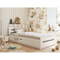Dětská postel z masivu BELA s úložným prostorem - 200x90 cm - bílá