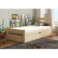 Dětská postel z masivu BELA s úložným prostorem - 200x90 cm - bílá
