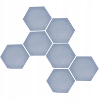 Samolepící filcové panely na zeď HEXAGON - 7 ks - modré